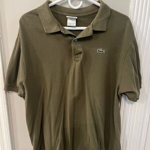 Lacoste Green Polo Shirt Classic Design Short Sleeves